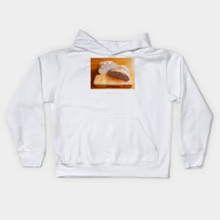 Sourdough on Wooden Chopping Board Kids Hoodie